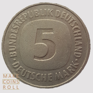 Reverse side 5 Mark Germany 1983