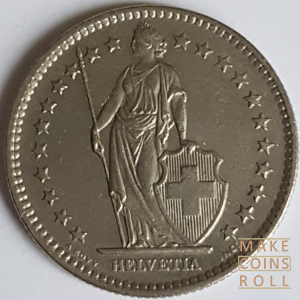 Obverse side 2 Francs Switzerland 1982