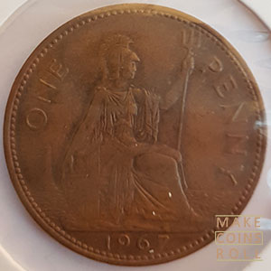 Reverse side 1 Penny United Kingdom 1967