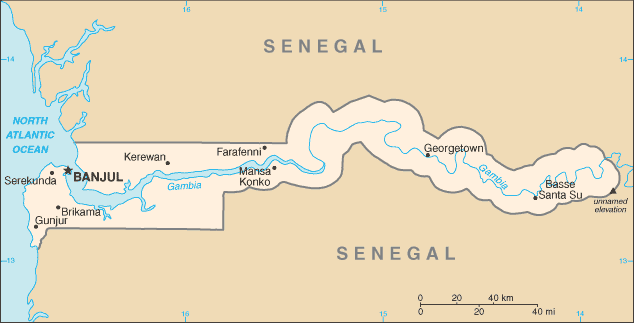 Map of Gambia